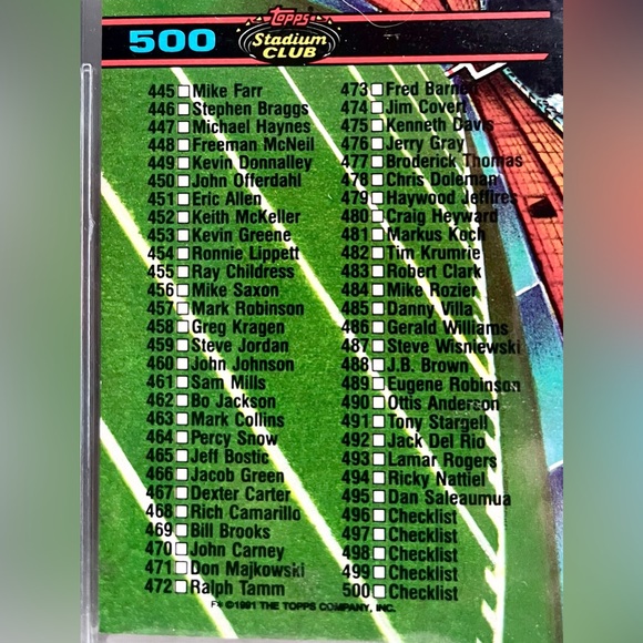 1991 Topps Stadium Club Football Complete Set - Picture 11 of 14